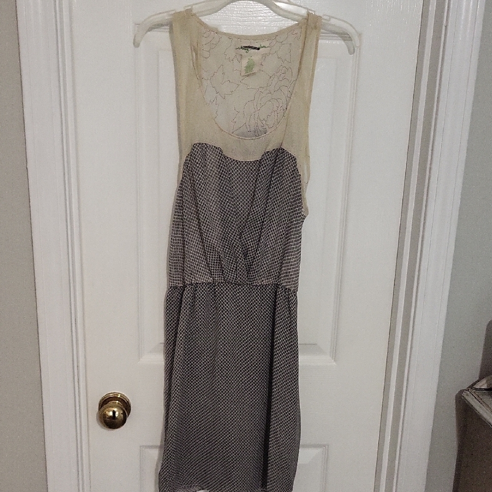 Elegant Cream and Black Women's Dress